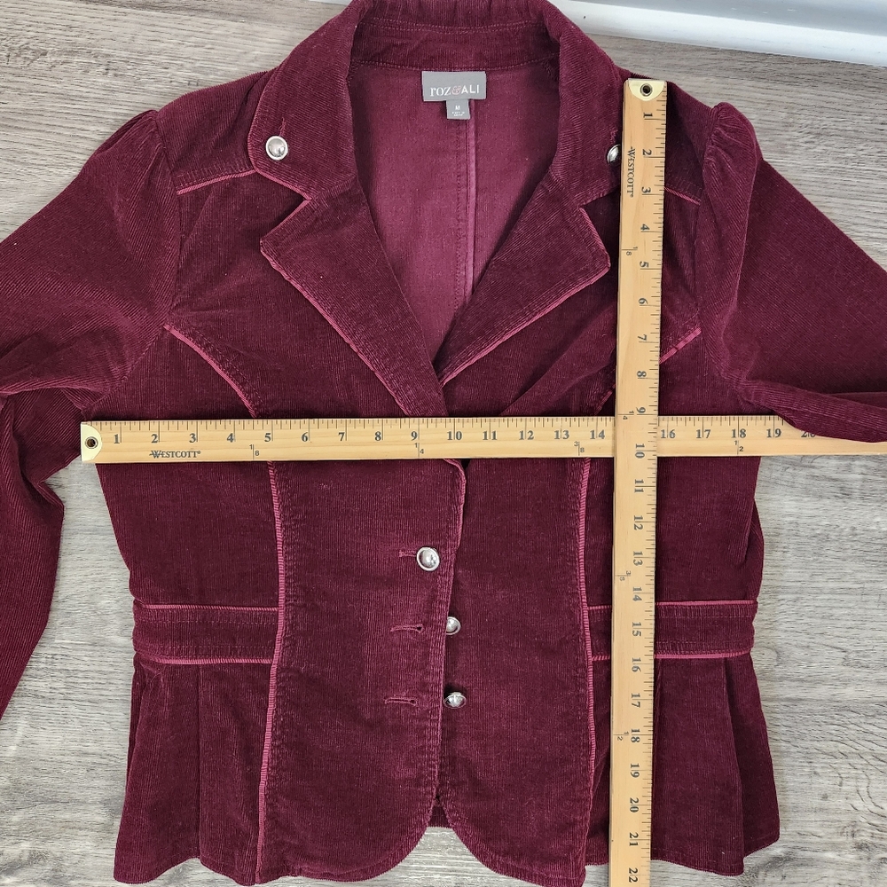 Roz & Ali Corduroy Blazer Size M Silver Buttons Retro Y2K Vibes Gilmore - Picture 7 of 12